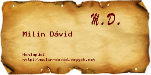 Milin Dávid névjegykártya